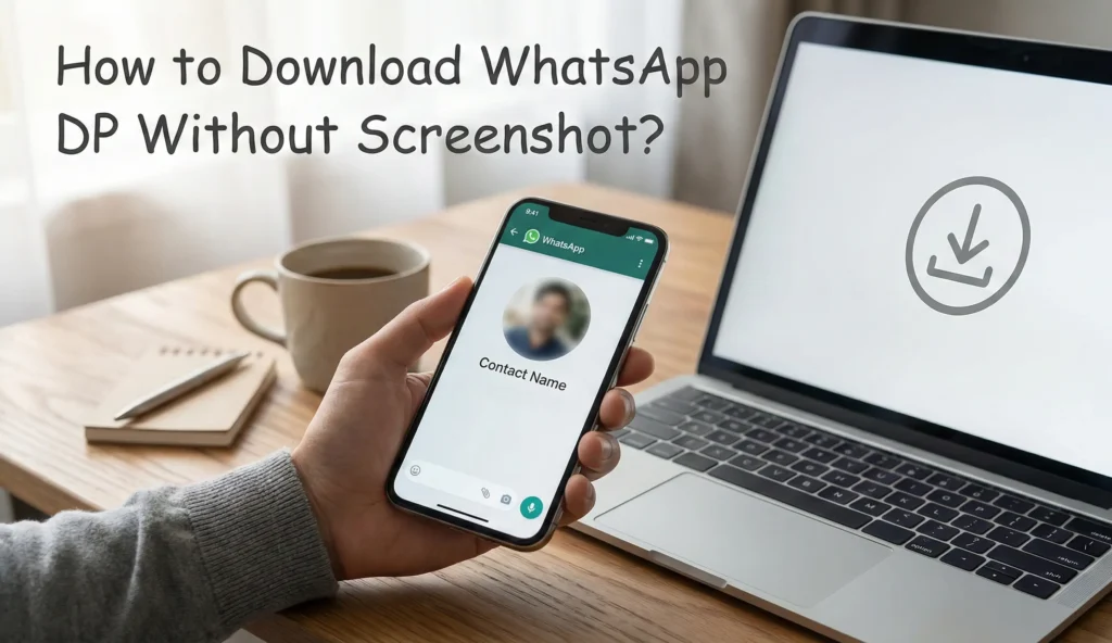 how to download whastapp dp without screenshot
